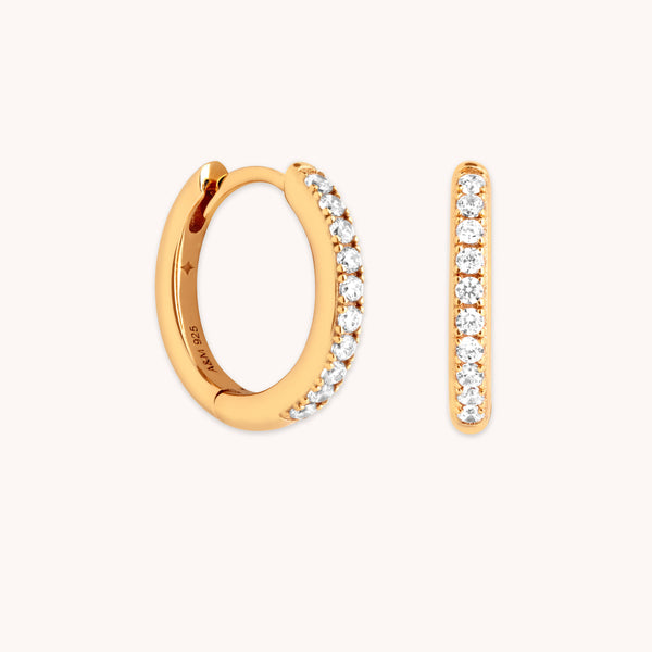 Essential Crystal Small Hoops in Gold-Astrid & Miyu