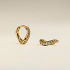 Wave Crystal Huggies in Gold-Astrid & Miyu
