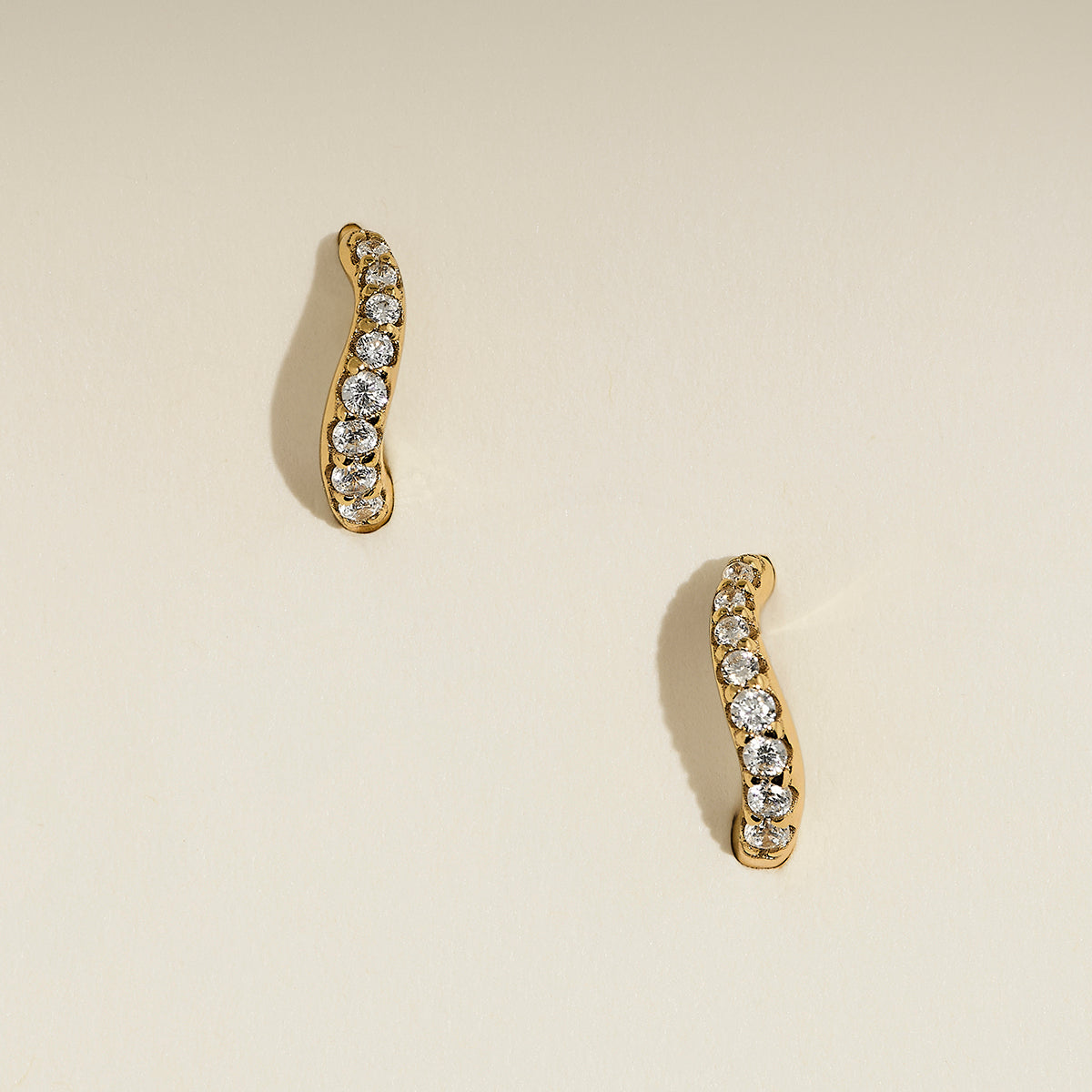 Wave Crystal Huggies in Gold-Astrid & Miyu