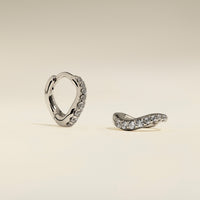 Wave Crystal Huggies in Silver-Astrid & Miyu
