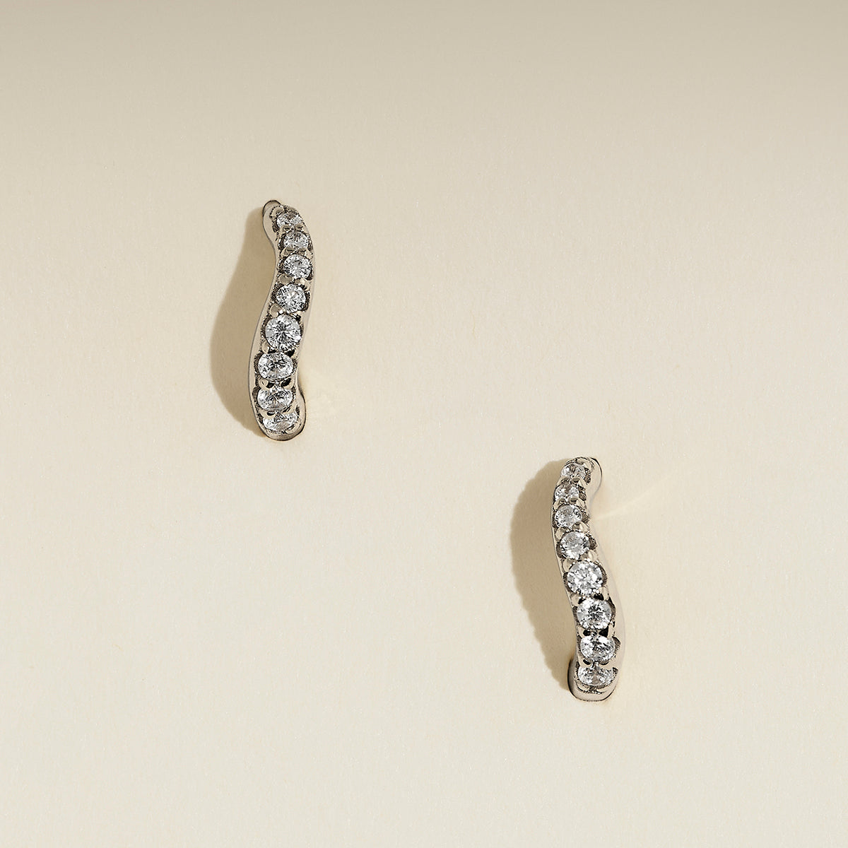 Wave Crystal Huggies in Silver-Astrid & Miyu