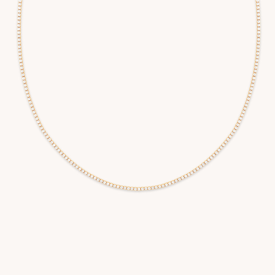Tennis Chain Necklace in Gold-Astrid & Miyu