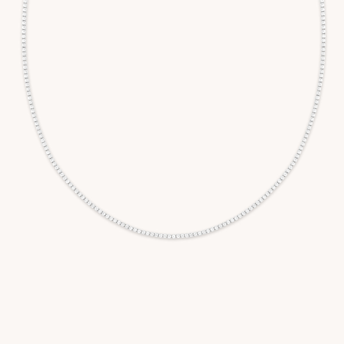 Tennis Chain Necklace in Silver-Astrid & Miyu