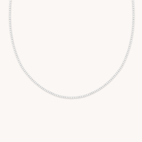 Tennis Chain Necklace in Silver-Astrid & Miyu