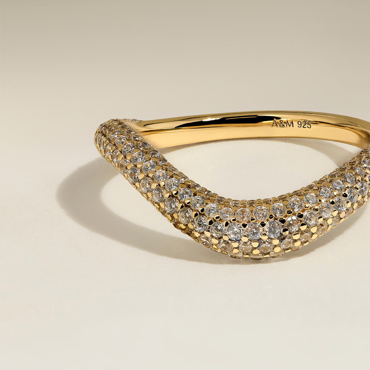 Wave Crystal Ring in Gold-Astrid & Miyu