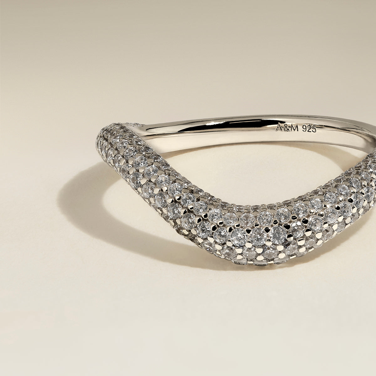 Wave Crystal Ring in Silver-Astrid & Miyu