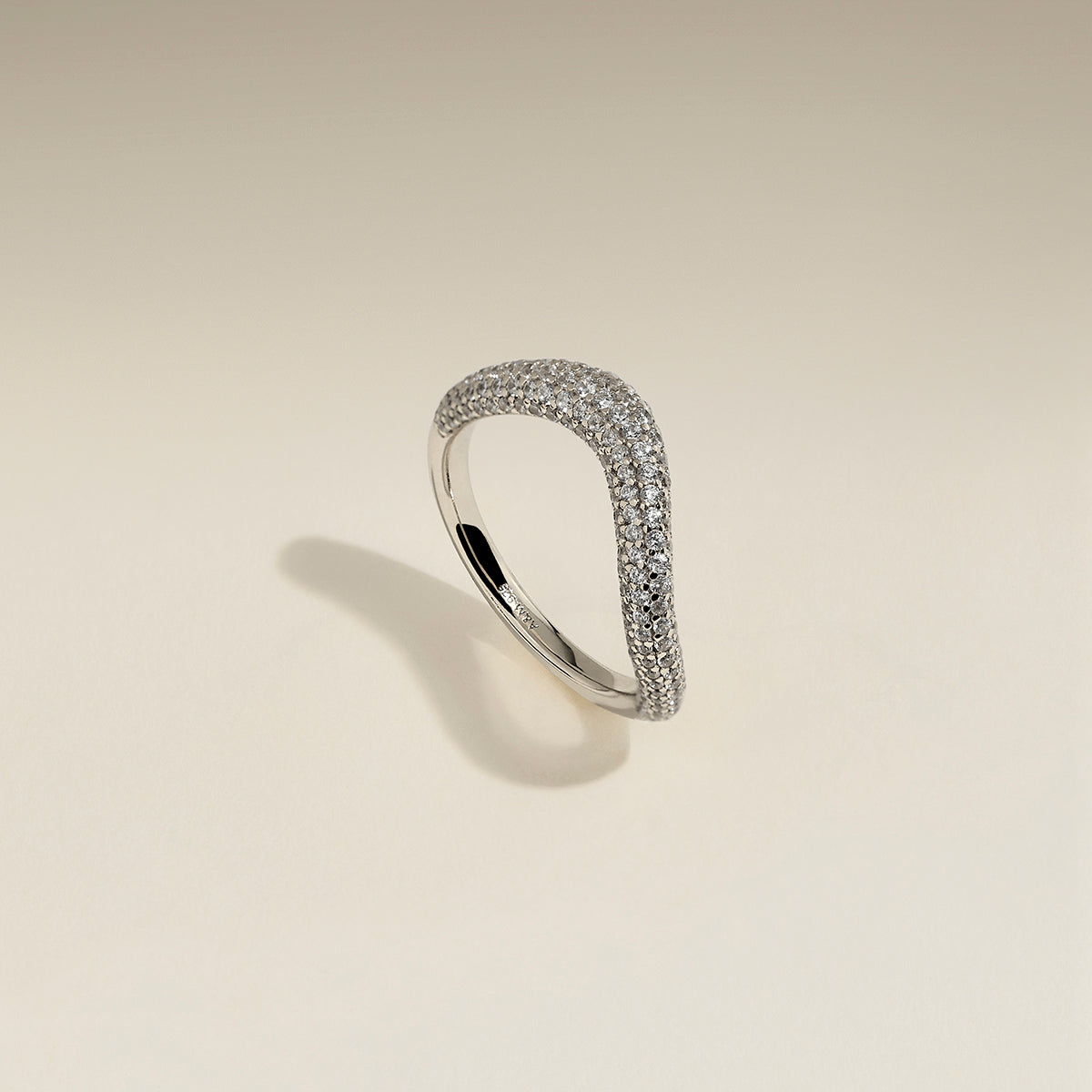 Wave Crystal Ring in Silver-Astrid & Miyu