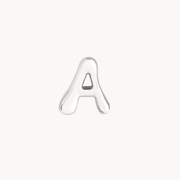 A Initial Click Charm in Solid White Gold-Astrid & Miyu