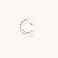 C Initial Click Charm in Solid White Gold-Astrid & Miyu
