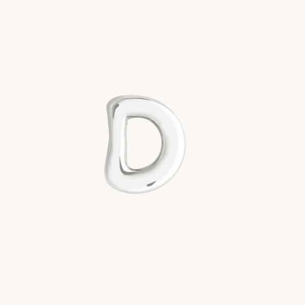 D Initial Click Charm in Solid White Gold-Astrid & Miyu