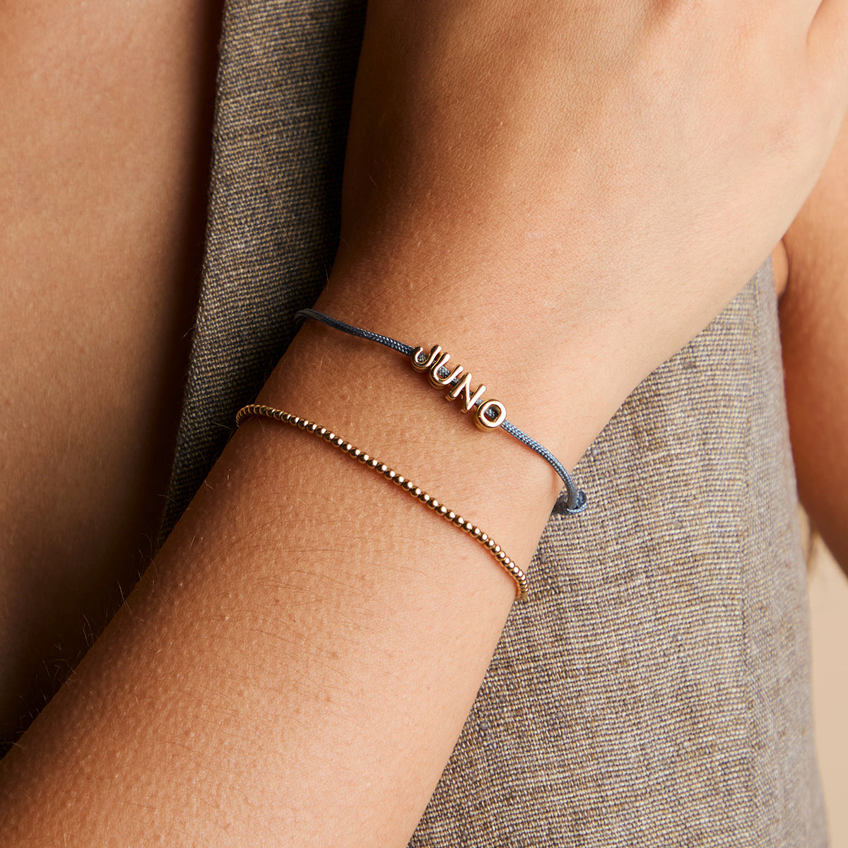 J Initial Click Charm in Solid Gold-Astrid & Miyu