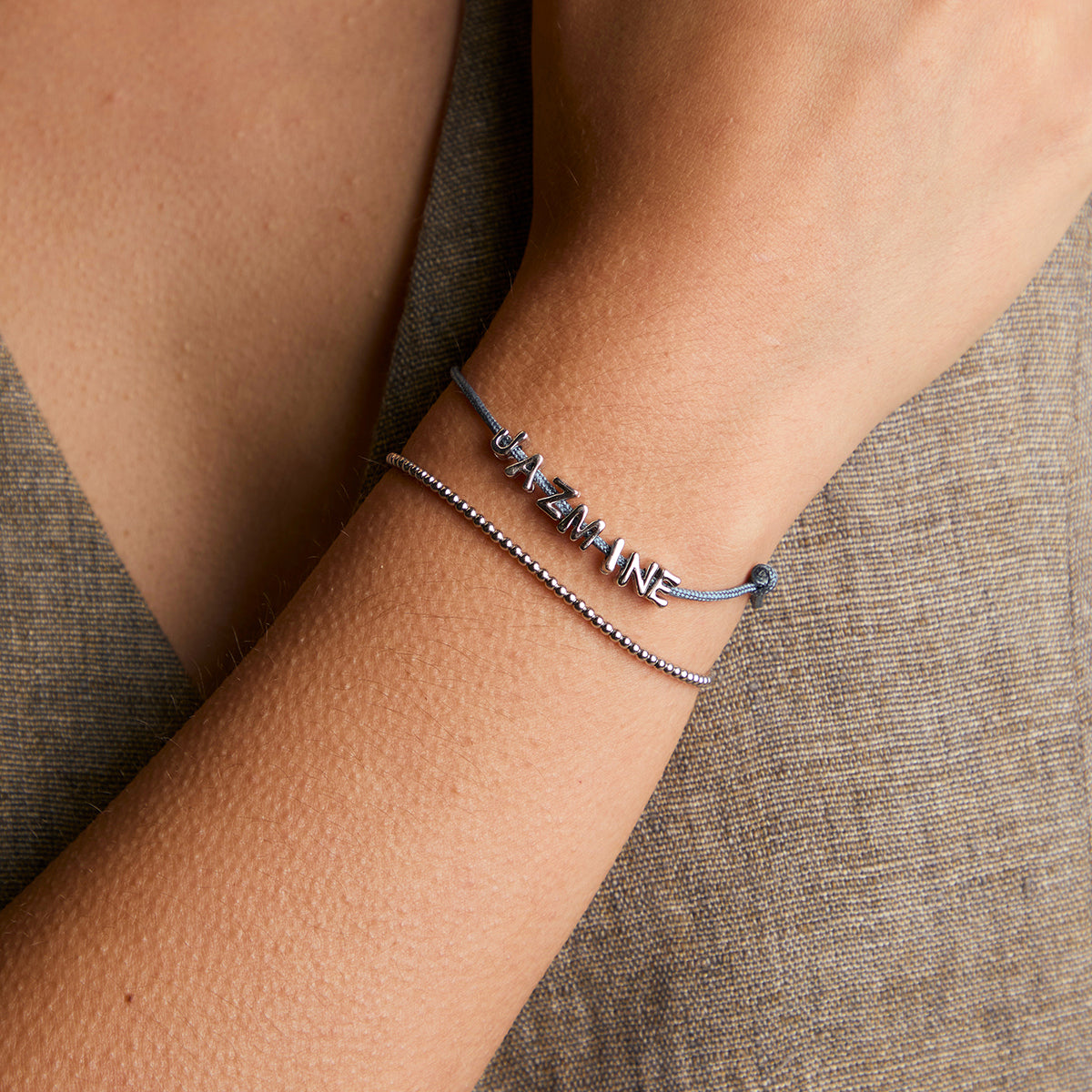 J Initial Click Charm in Solid White Gold-Astrid & Miyu