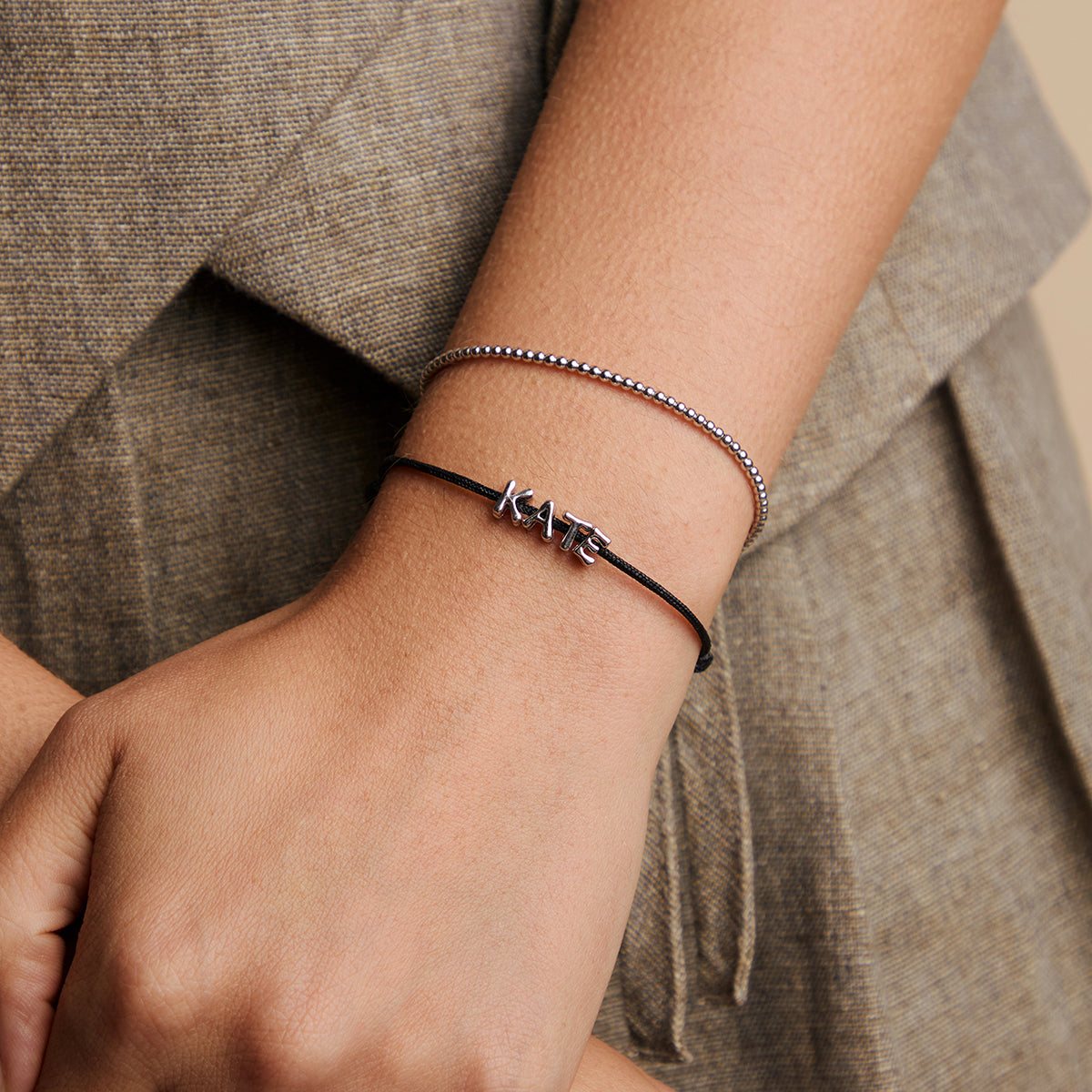 K Initial Click Charm in Solid White Gold-Astrid & Miyu