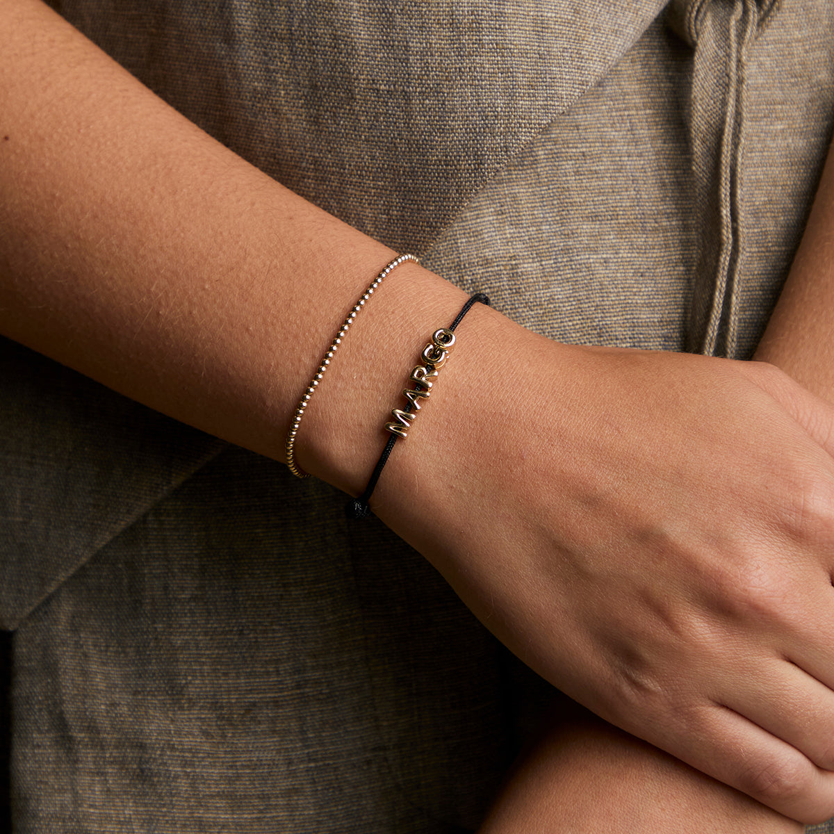 M Initial Click Charm in Solid Gold-Astrid & Miyu