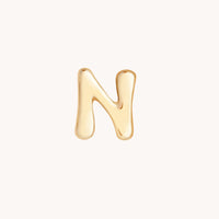 N Initial Click Charm in Solid Gold-Astrid & Miyu