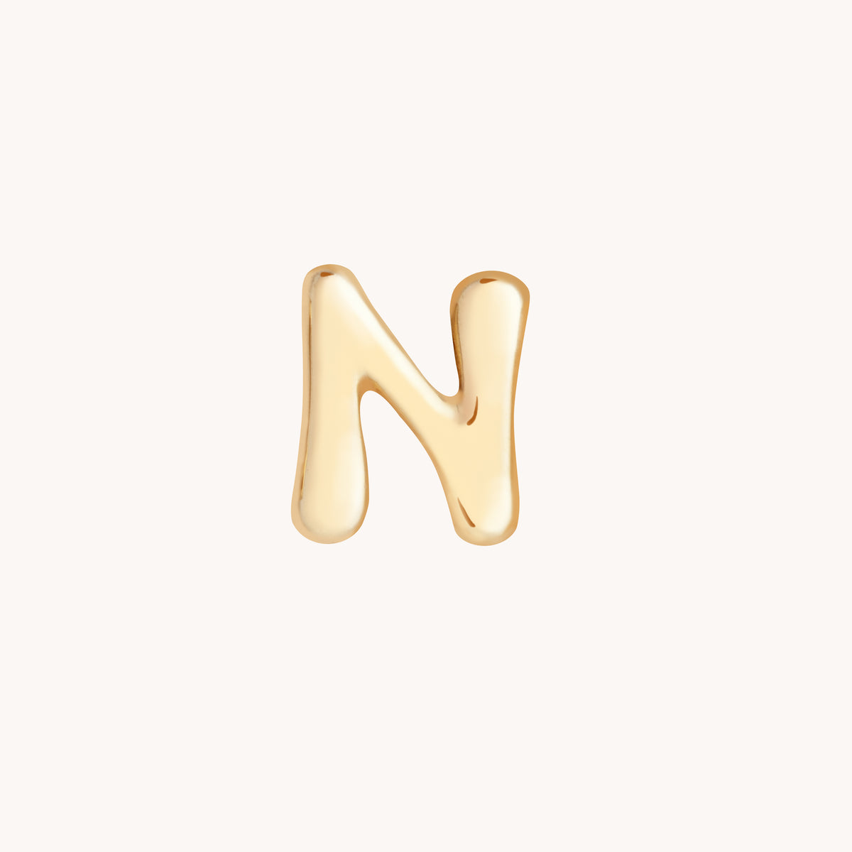 N Initial Click Charm in Solid Gold-Astrid & Miyu