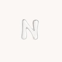 N Initial Click Charm in Solid White Gold-Astrid & Miyu