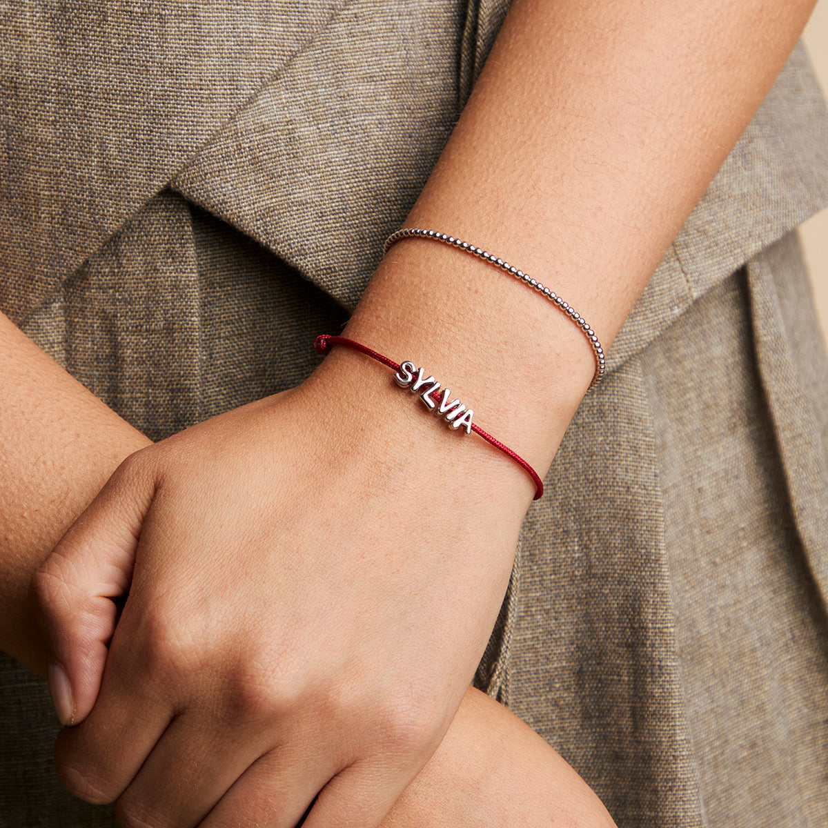 S Initial Click Charm in Solid White Gold-Astrid & Miyu