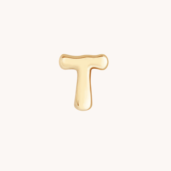 T Initial Click Charm in Solid Gold-Astrid & Miyu