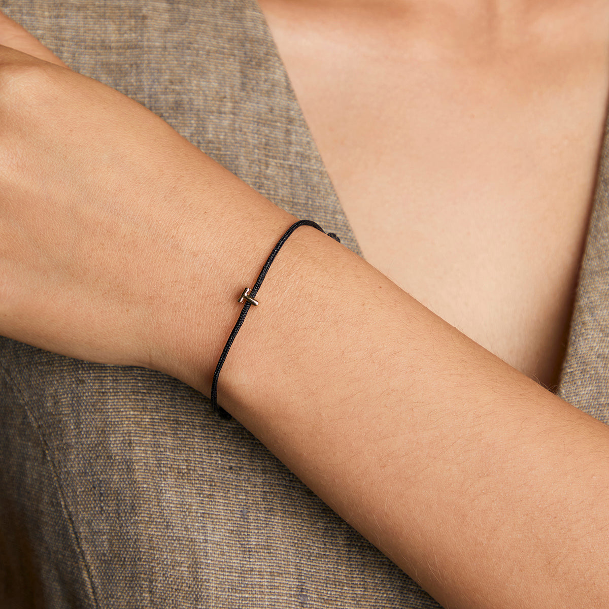 T Initial Click Charm in Solid Gold-Astrid & Miyu