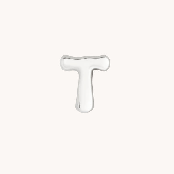 T Initial Click Charm in Solid White Gold-Astrid & Miyu