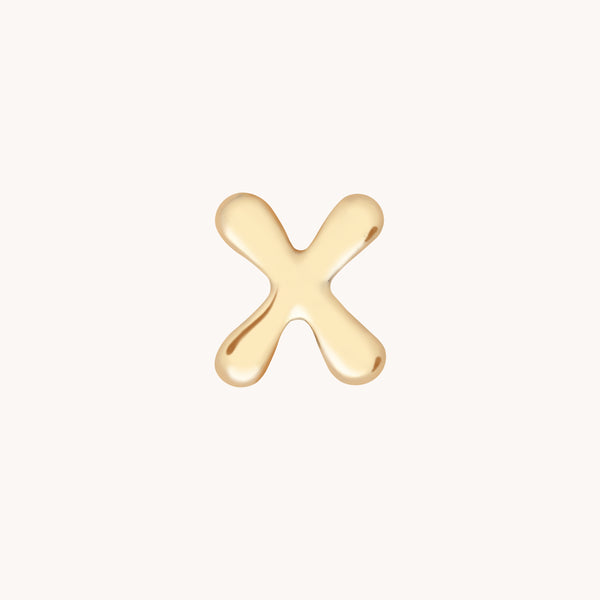 X Initial Click Charm in Solid Gold-Astrid & Miyu