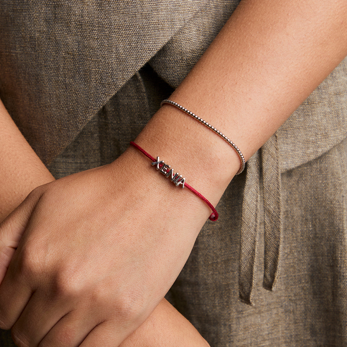 X Initial Click Charm in Solid White Gold-Astrid & Miyu