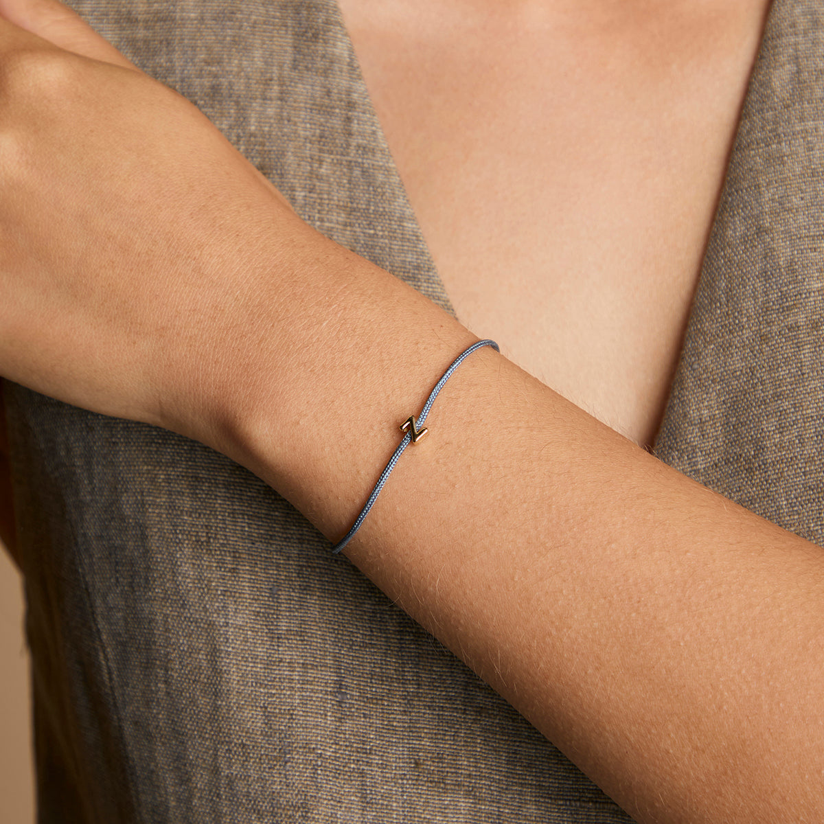 Z Initial Click Charm in Solid Gold-Astrid & Miyu
