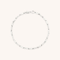 Molten Bar Chain Bracelet in Solid White Gold-Astrid & Miyu