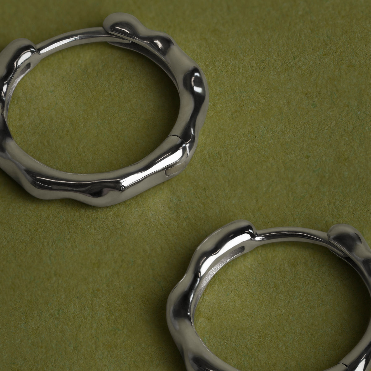 Molten Hoops in Solid White Gold-Astrid & Miyu
