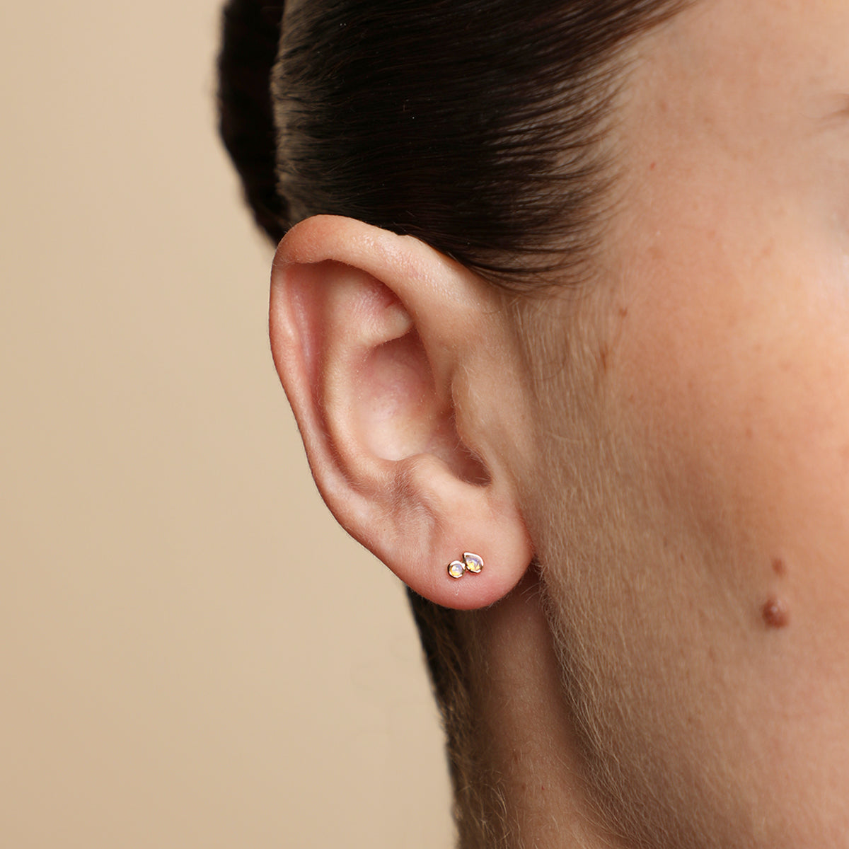 Opal Duo Studs in Solid Gold-Astrid & Miyu