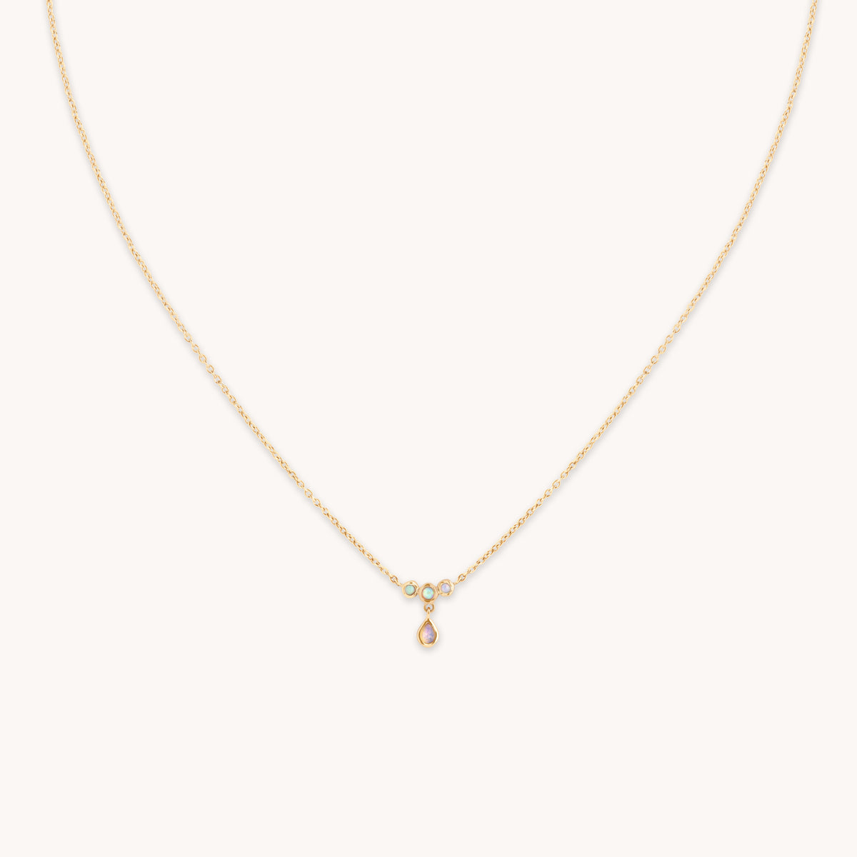 Opal Cluster Pendant in Solid Gold-Astrid & Miyu