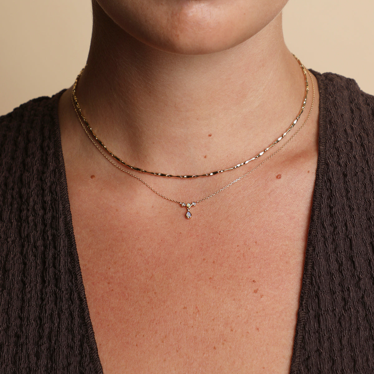 Opal Cluster Pendant in Solid Gold-Astrid & Miyu