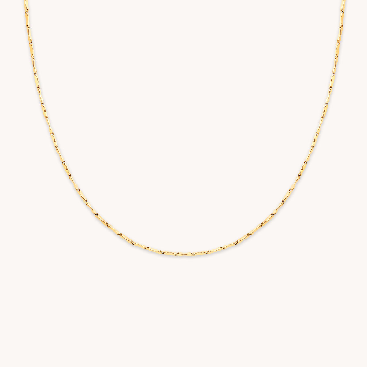 Molten Bar Chain Necklace in Solid Gold-Astrid & Miyu