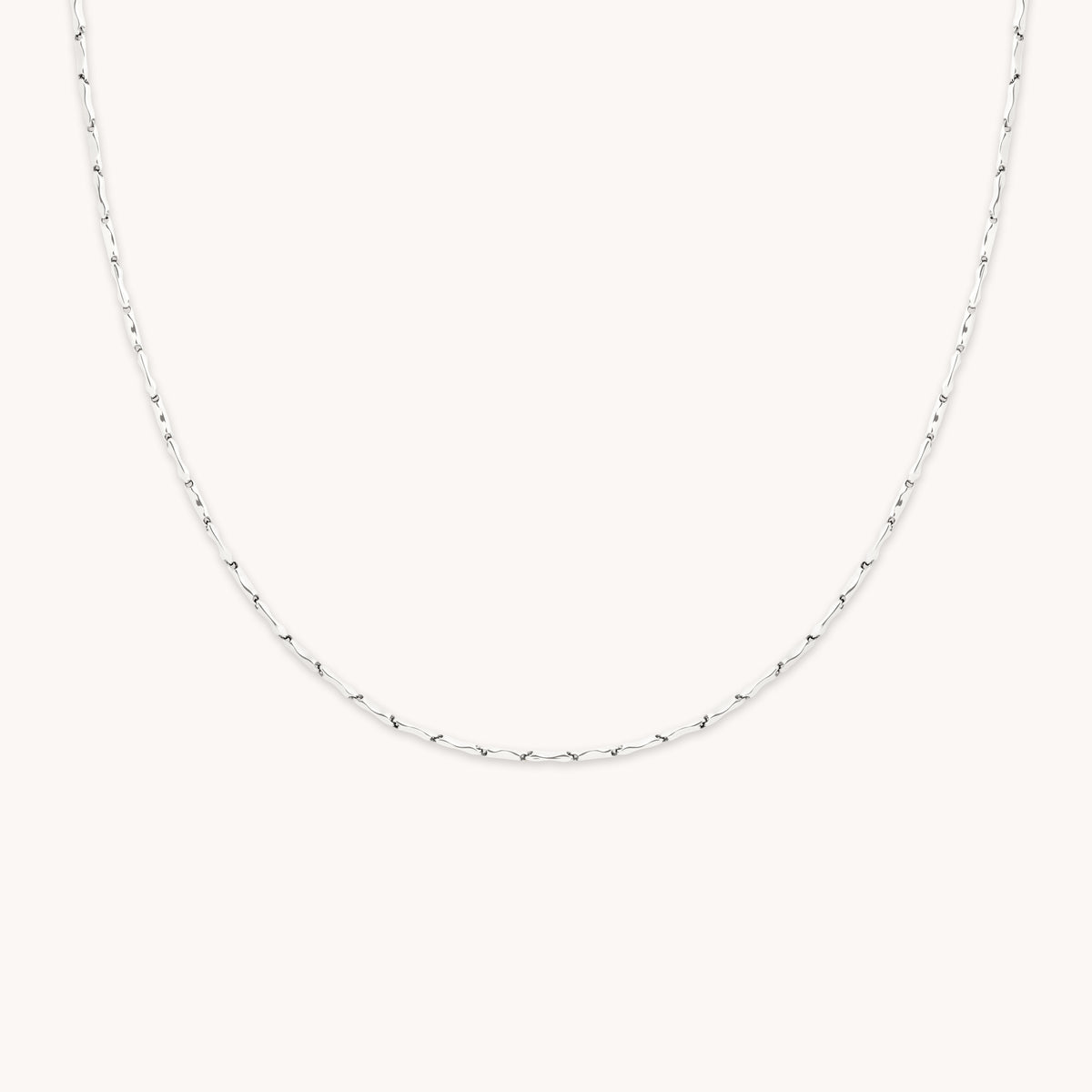 Molten Bar Chain Necklace in Solid White Gold-Astrid & Miyu