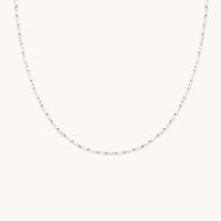 Molten Bar Chain Necklace in Solid White Gold-Astrid & Miyu
