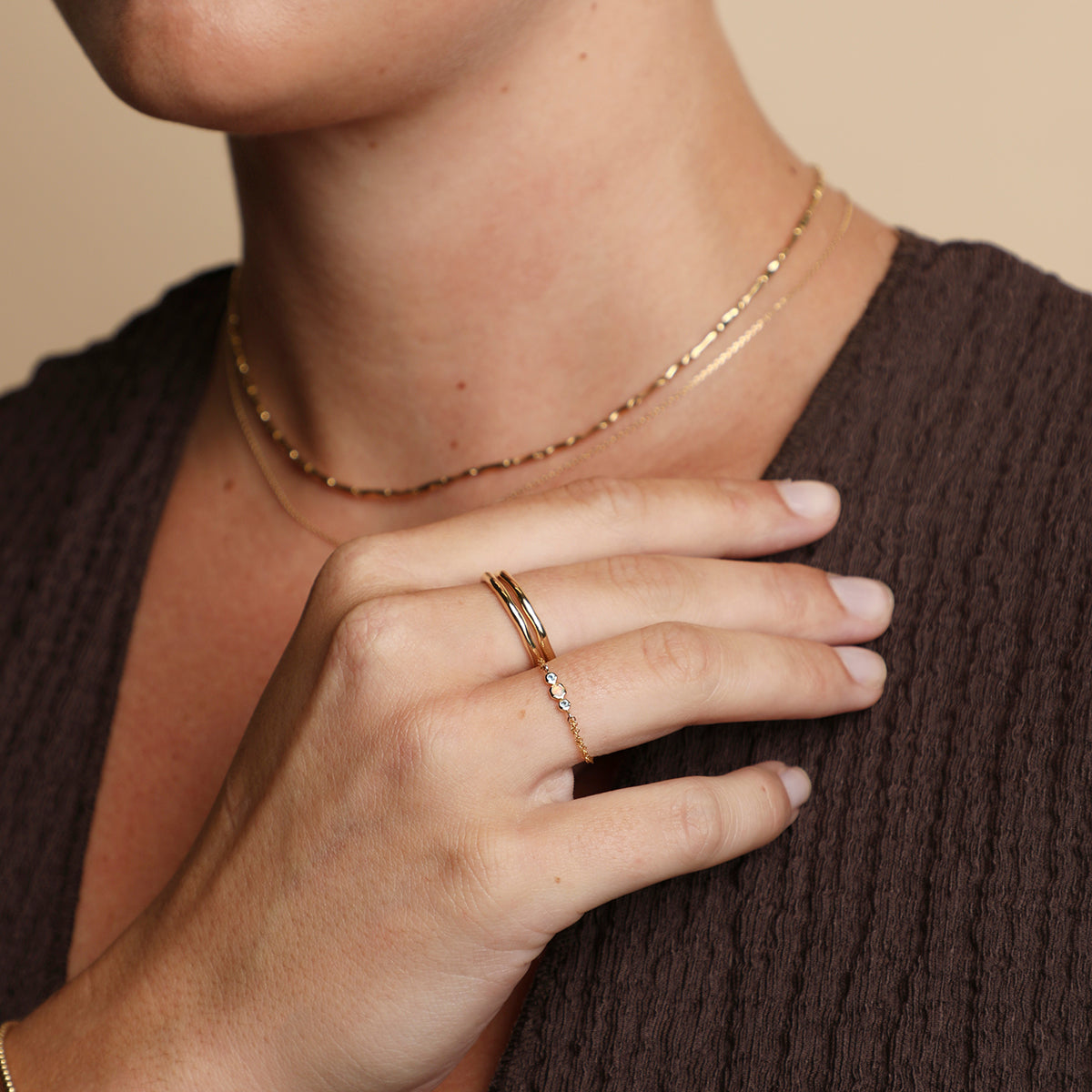 Molten Band Ring in Solid Gold-Astrid & Miyu