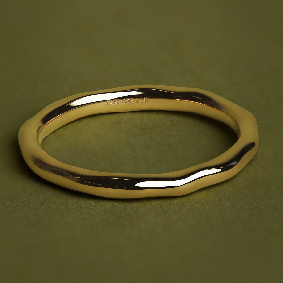 Molten Band Ring in Solid Gold-Astrid & Miyu