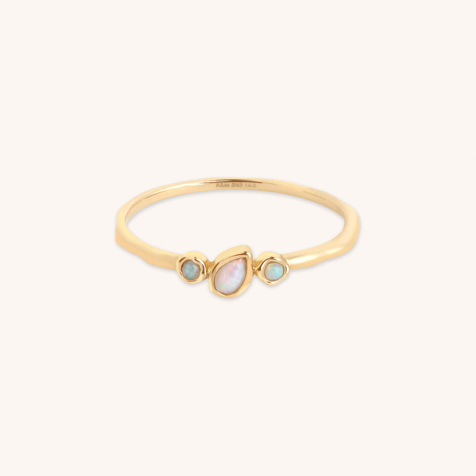 Molten Opal Cluster Ring in Solid Gold-Astrid & Miyu