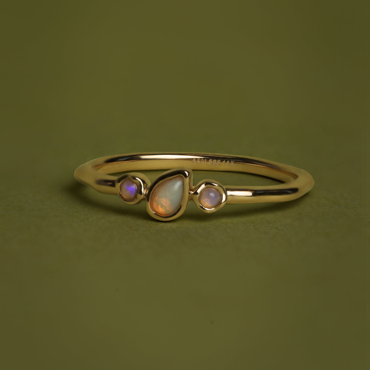 Molten Opal Cluster Ring in Solid Gold-Astrid & Miyu