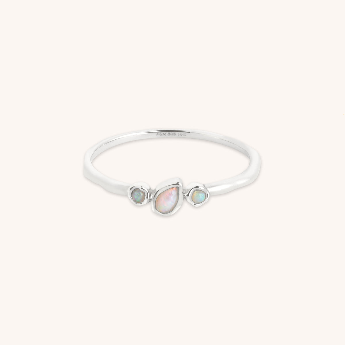 Molten Opal Cluster Ring in Solid White Gold-Astrid & Miyu