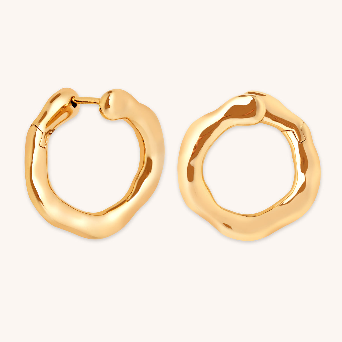 Molten Orbit Large Hoops in Gold-Astrid & Miyu