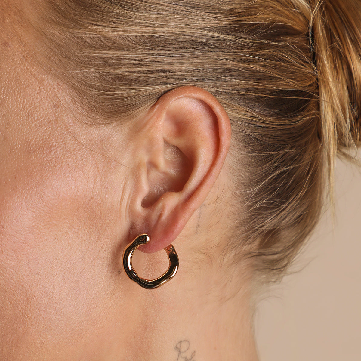 Molten Orbit Large Hoops in Gold-Astrid & Miyu