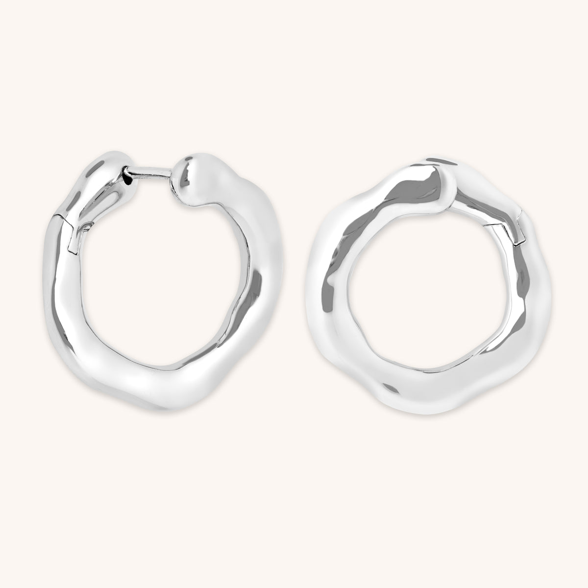 Molten Orbit Large Hoops in Silver-Astrid & Miyu