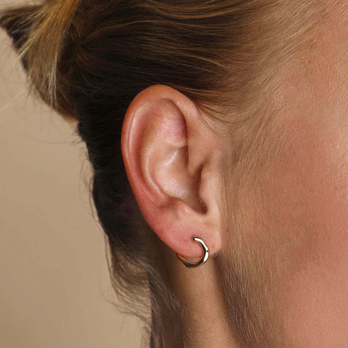Molten Orbit Small Hoops in Gold-Astrid & Miyu
