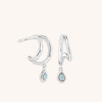 Illusion Opal Charm Huggies in Silver-Astrid & Miyu