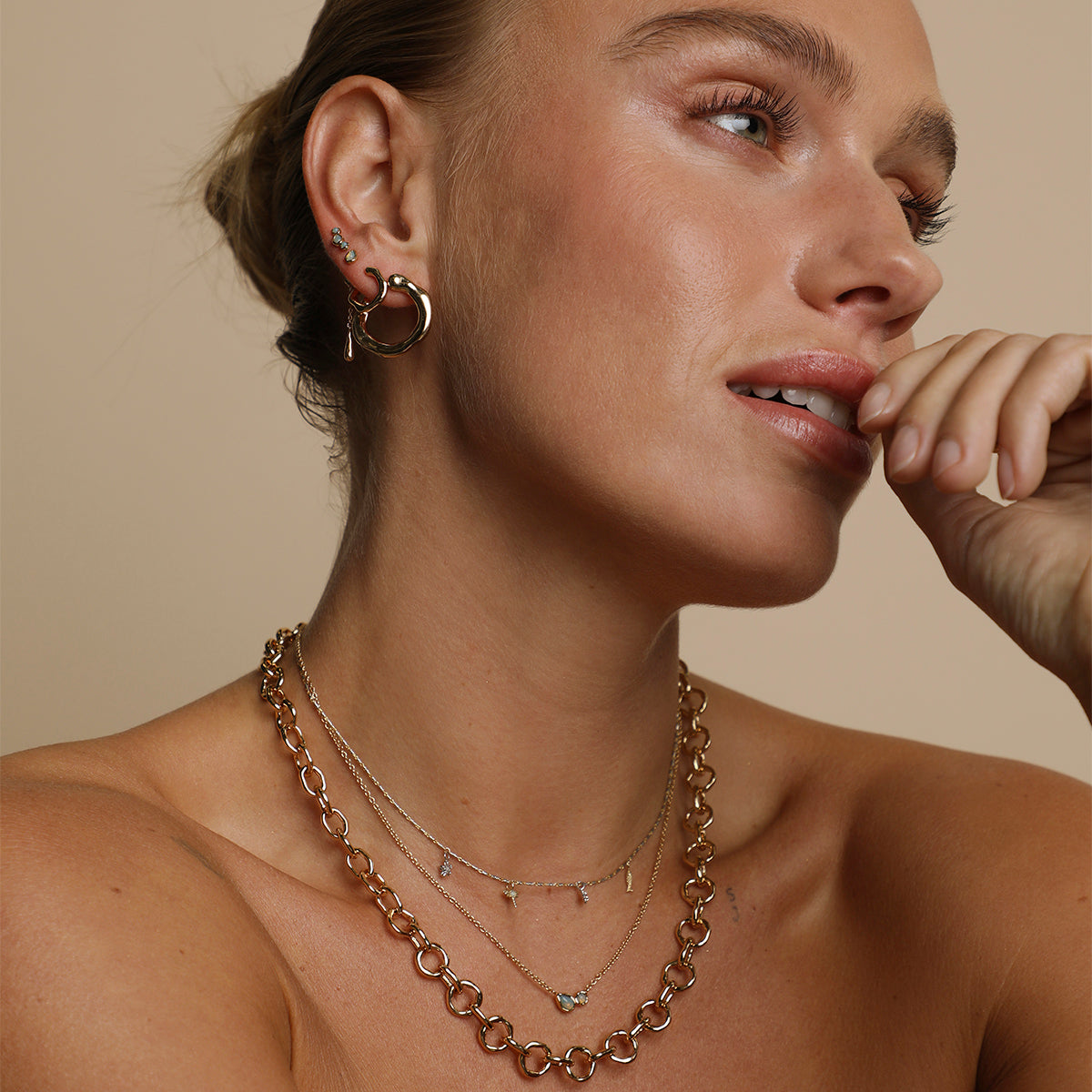 Opal Charm Drop Studs in Gold-Astrid & Miyu