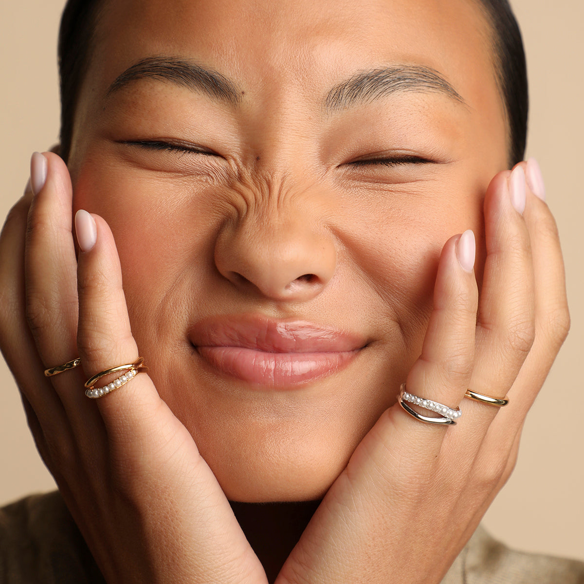 Molten Illusion Pearl Ring in Gold-Astrid & Miyu
