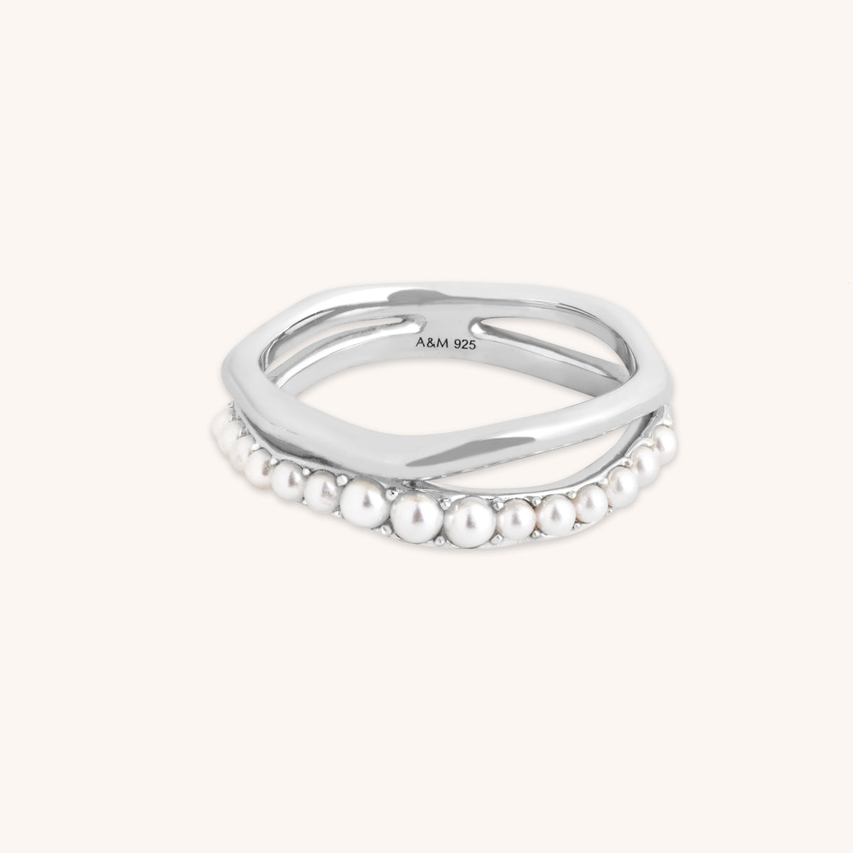 Molten Illusion Pearl Ring in Silver-Astrid & Miyu