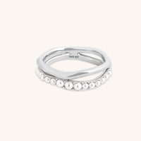 Molten Illusion Pearl Ring in Silver-Astrid & Miyu